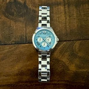 Fossil Watch Silver with Blue Face